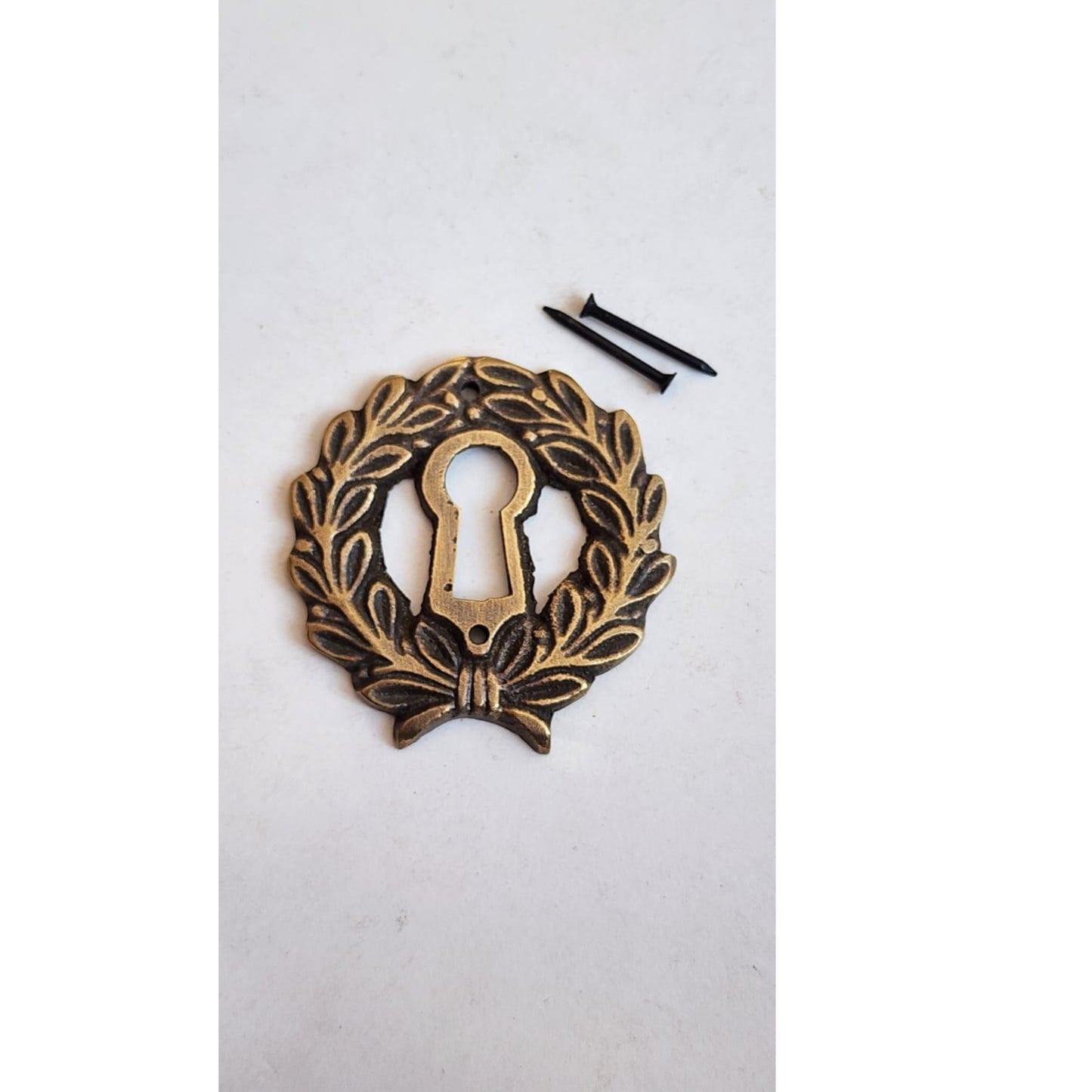 Vtg. Antique Style French Eschutcheons Key Hole Cover 2 1/4" jewelry part #E10