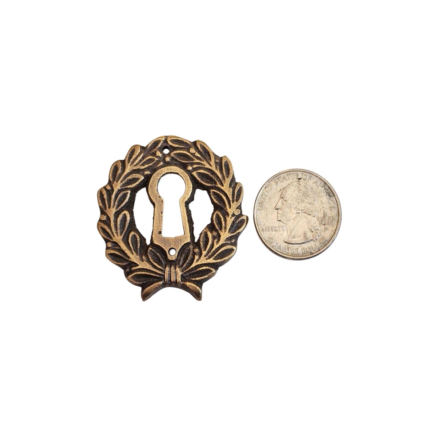 Vtg. Antique Style French Eschutcheons Key Hole Cover 2 1/4" jewelry part #E10