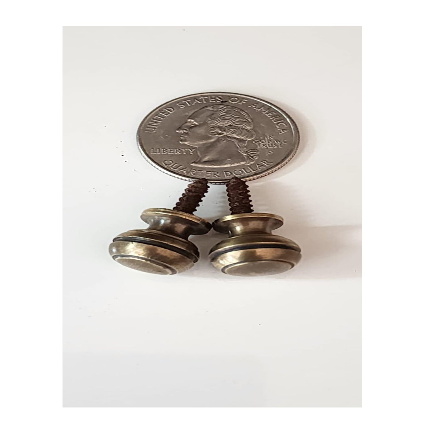 1x Solid Brass SMALL Stacking Barrister Bookcase 7/16"dia Knobs drawer Pulls #KK (Copy)