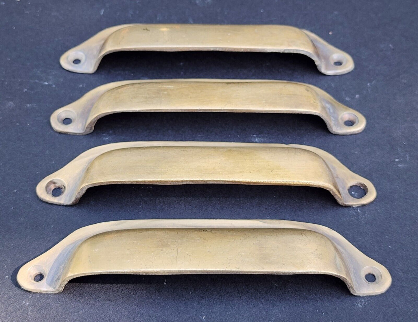 Antique Vtg. Style Solid Brass Cabinet, Drawer Pull Cup Handle 4-1/2" ctr #A21