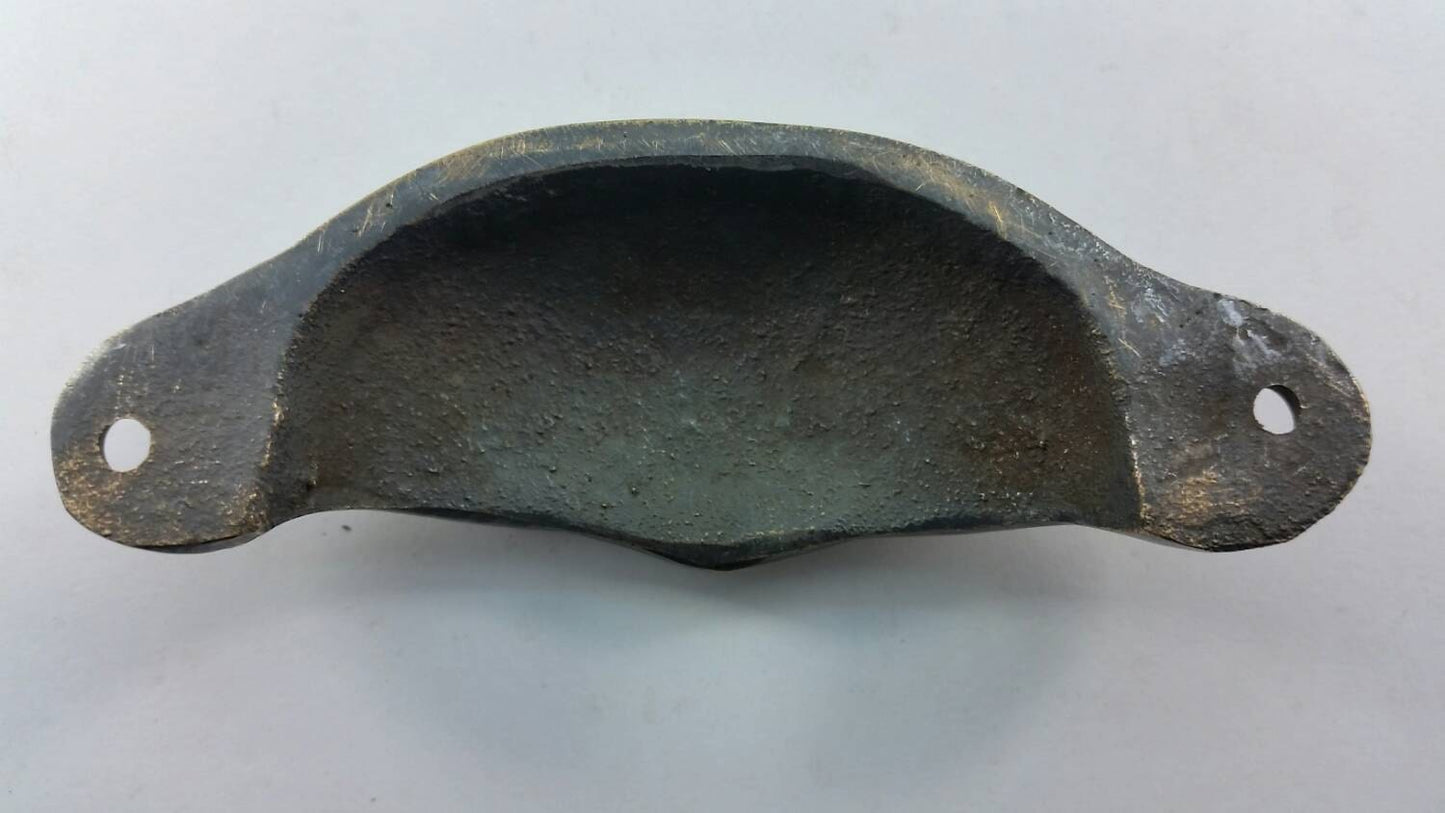 4 x Apothecary Cabinet Drawer Bin Pull Handles 3-9/16" wide Solid Ornate Brass #A2