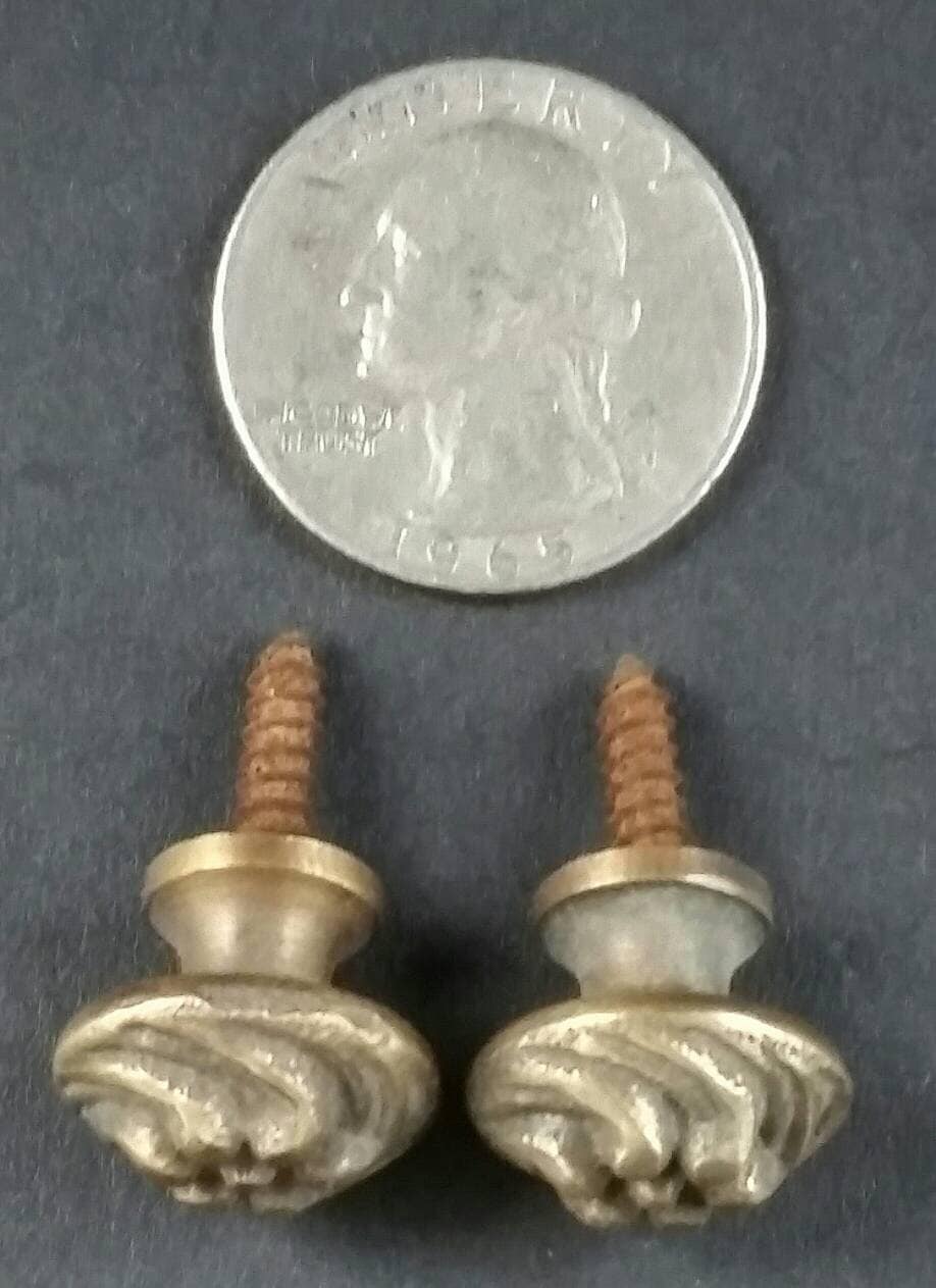 6 x Solid Brass SMALL Floral Embossed Stacking Barrister Lawyers Bookcase 5/8"dia Knobs drawer Pulls Cabinet multi drawers restoration #K14.