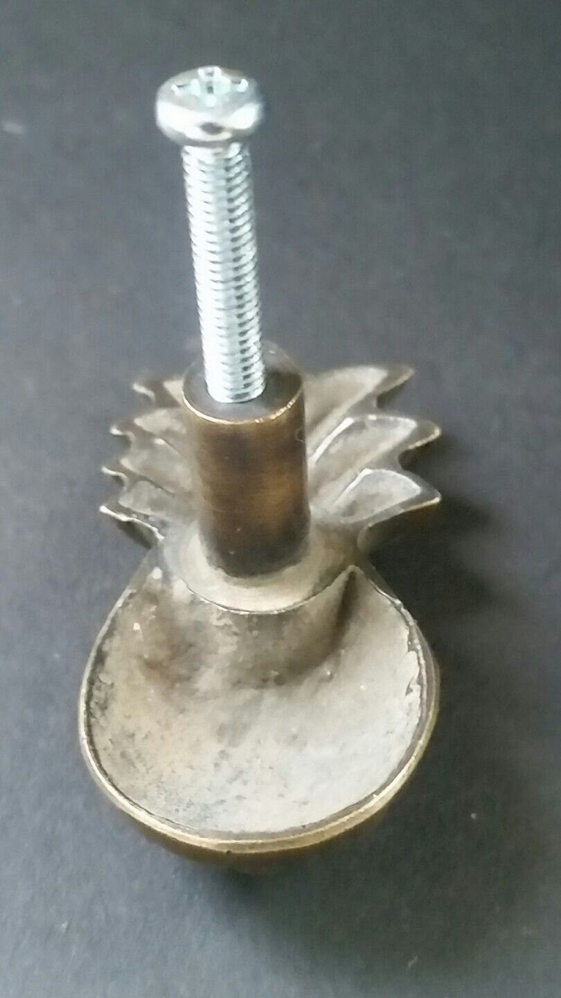 4 x Solid Brass, Tropical, PINEAPPLE, Cabinet Furniture, Kitchen, Drawer, Handle, Knob, Pulls, Gift, Welcome symbol #K17