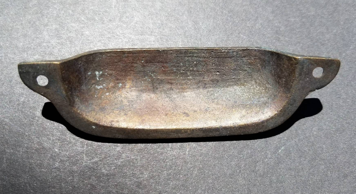 8 x Antique Style Solid Brass Apothecary Cup Drawer Cabinet Bin Pulls Handles 3-3/8" centers.Unlaquered.#A19