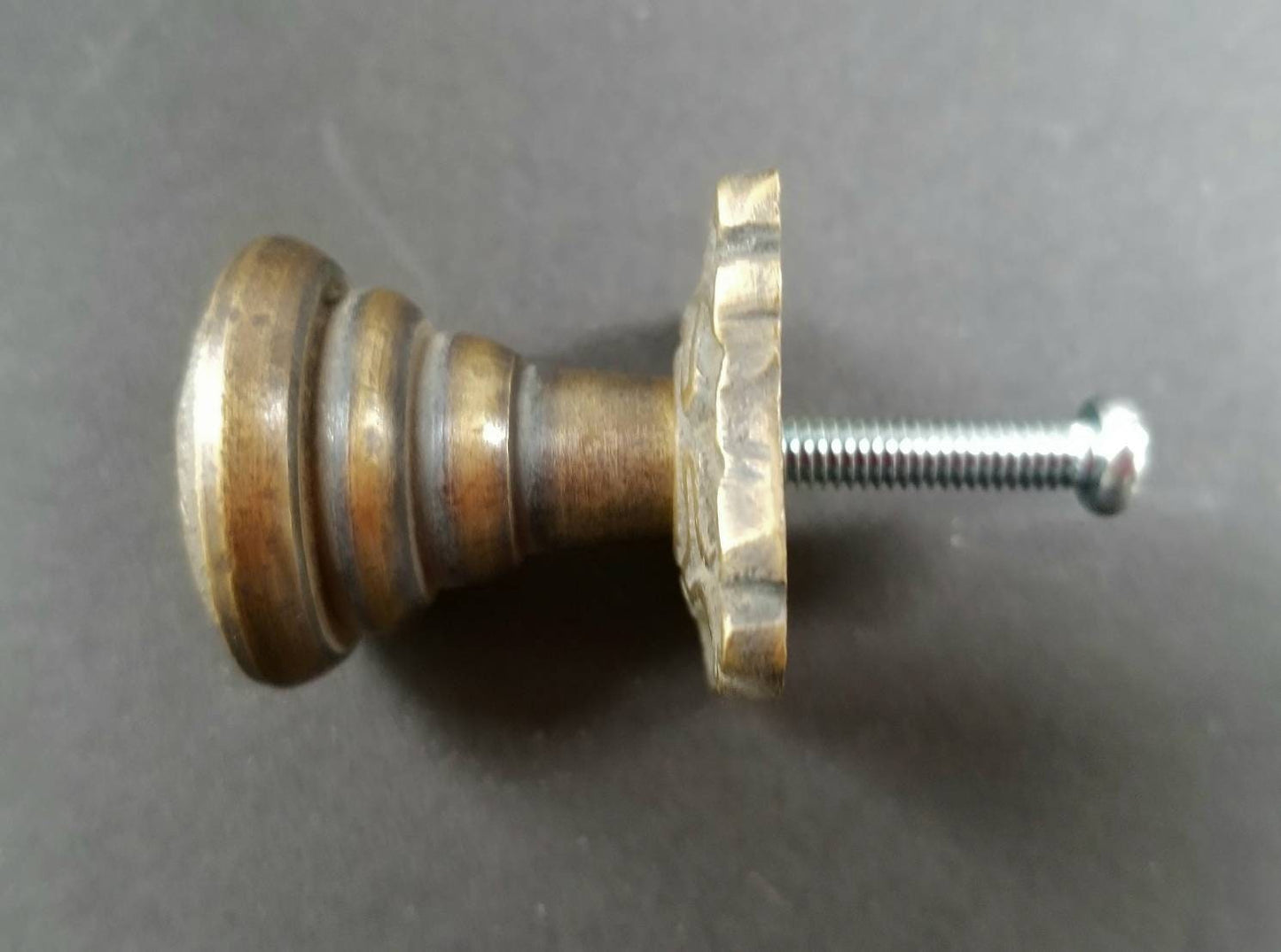 4 Ornate French Art Nouveau style brass Knobs, Handles, Pulls, Cabinet Hardware with 1" back plates .unlaquered .Cabinet,drawers kitchen #K5