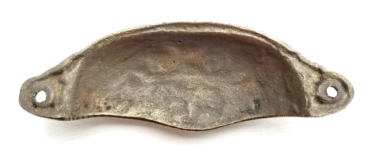 24 x Antique Style Solid Brass Ornate Cabinet Apothecary Drawer Bin Pull Cup Handles 4-1/8"wide (3-1/2" centers) #A1