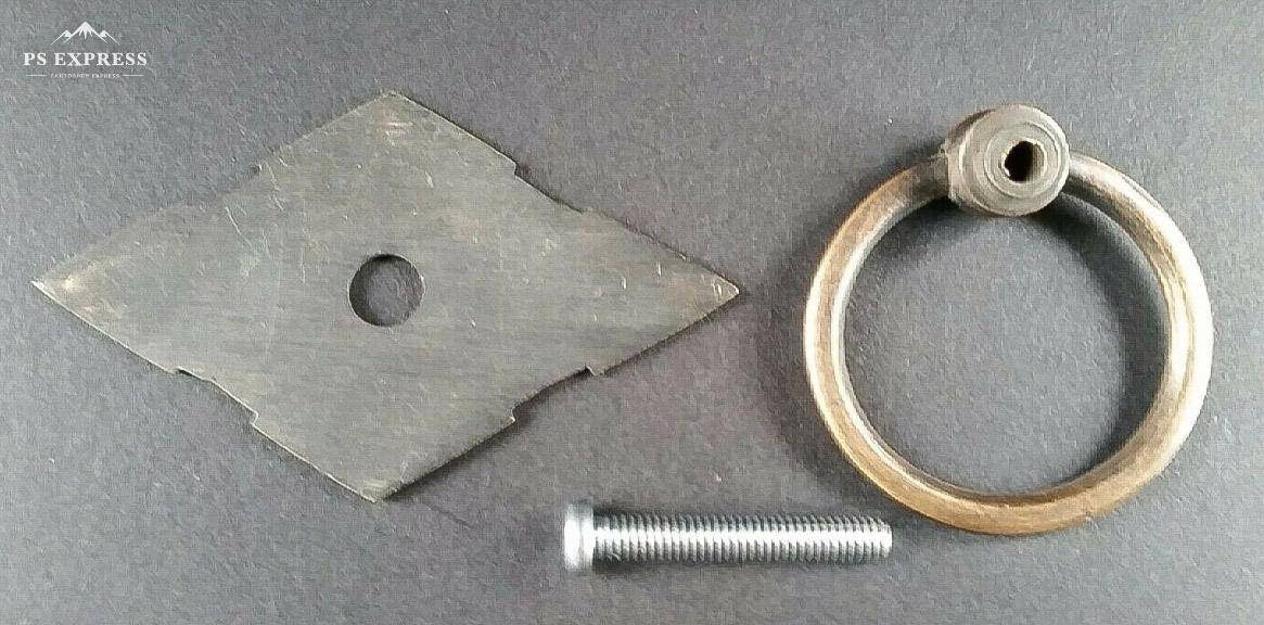 2 x Ant. Style Eastlake Victorian Handles, Ring Pulls, Furniture Hardware, Diamond Backplate Brass Pulls 2-3/8" wide #H15