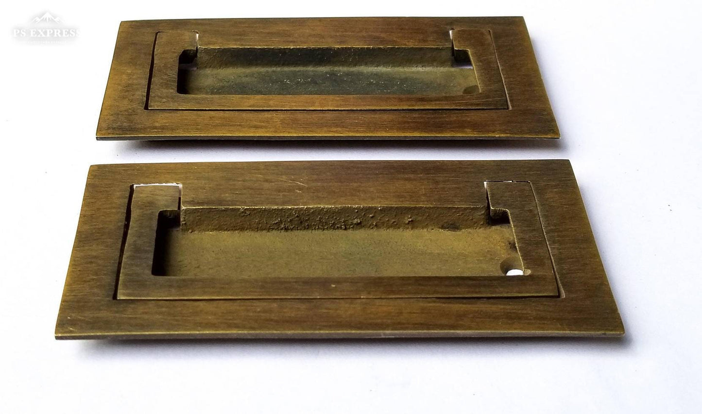 1 x Antique Style/Modern Inset Flush Mount TRUNK Drawer Chest PULL Handles 3-3/8" x 1-11/16" #P21