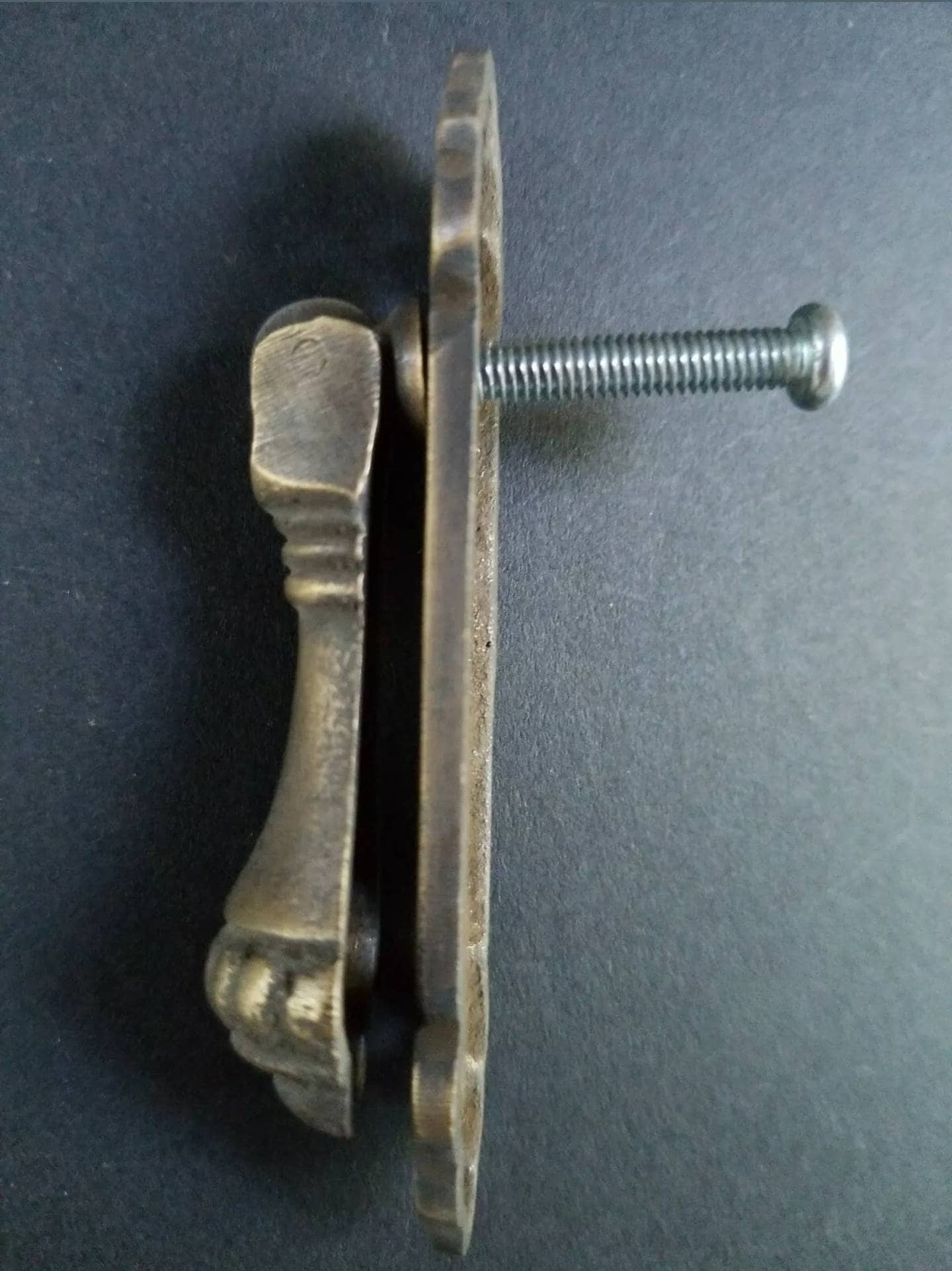 2 x Antique Vintage Style Victorian Vertical Mount Ornate Drop Pulls Handles Solid Brass 2-7/8" long #H6