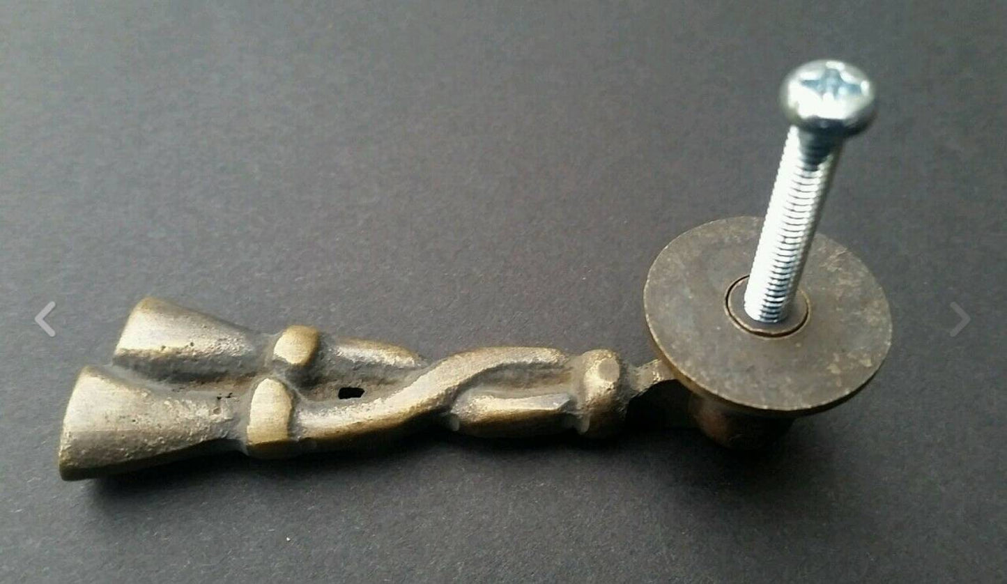 4 x decorative Classic Rope and Tassle Pendant Drop Handles with back plates in unlaquered Solid Brass 2-3/4" long #H5