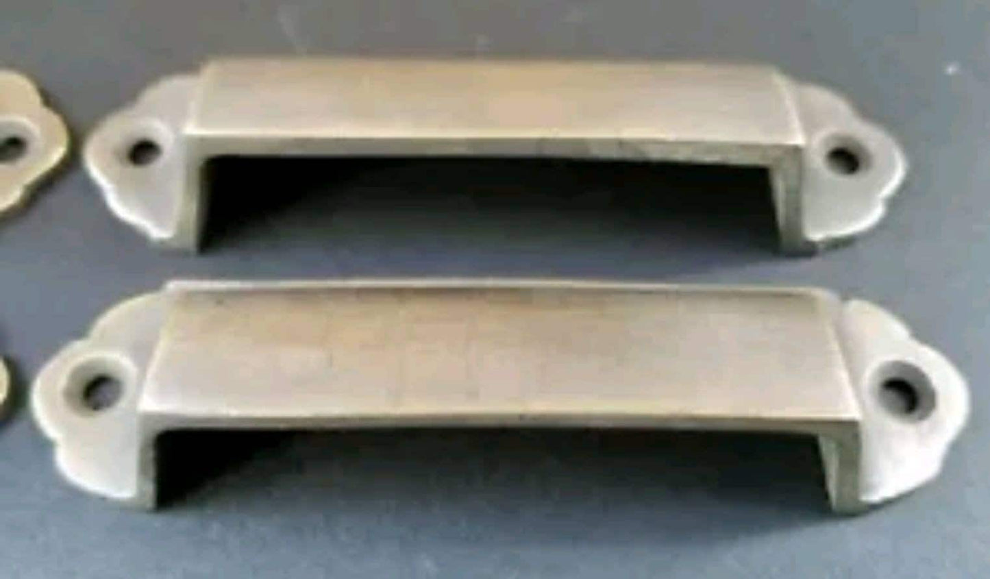 2 x Antique Vintage style Brass File Cabinet, Bin Pull Handles, Cabinet Cupboard Drawer Chest Handles home improvement 3-1/8" centers #A18.