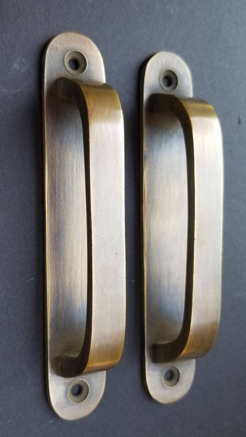 1 x Antique Style Brass Trunk Handles strong, Cabinet, Tool Chest, Drawer Handles, Pulls Box Handles 4" center (4-3/4" wide)#P14