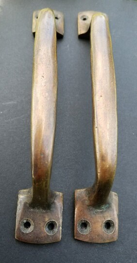 Large Antique Style Solid Brass Large Strong File Cabinet, Trunk, Chest Handle.Unlaquered. 6-7/8" wide #P9