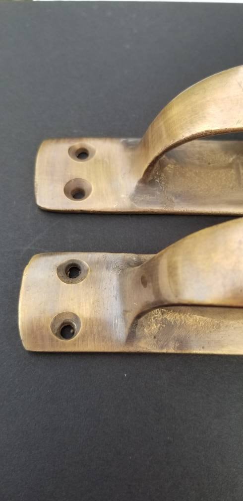 1 x Antique Style Solid Brass Large Gate Cabinet Trunk Chest Handles 6-3/8"w #P18