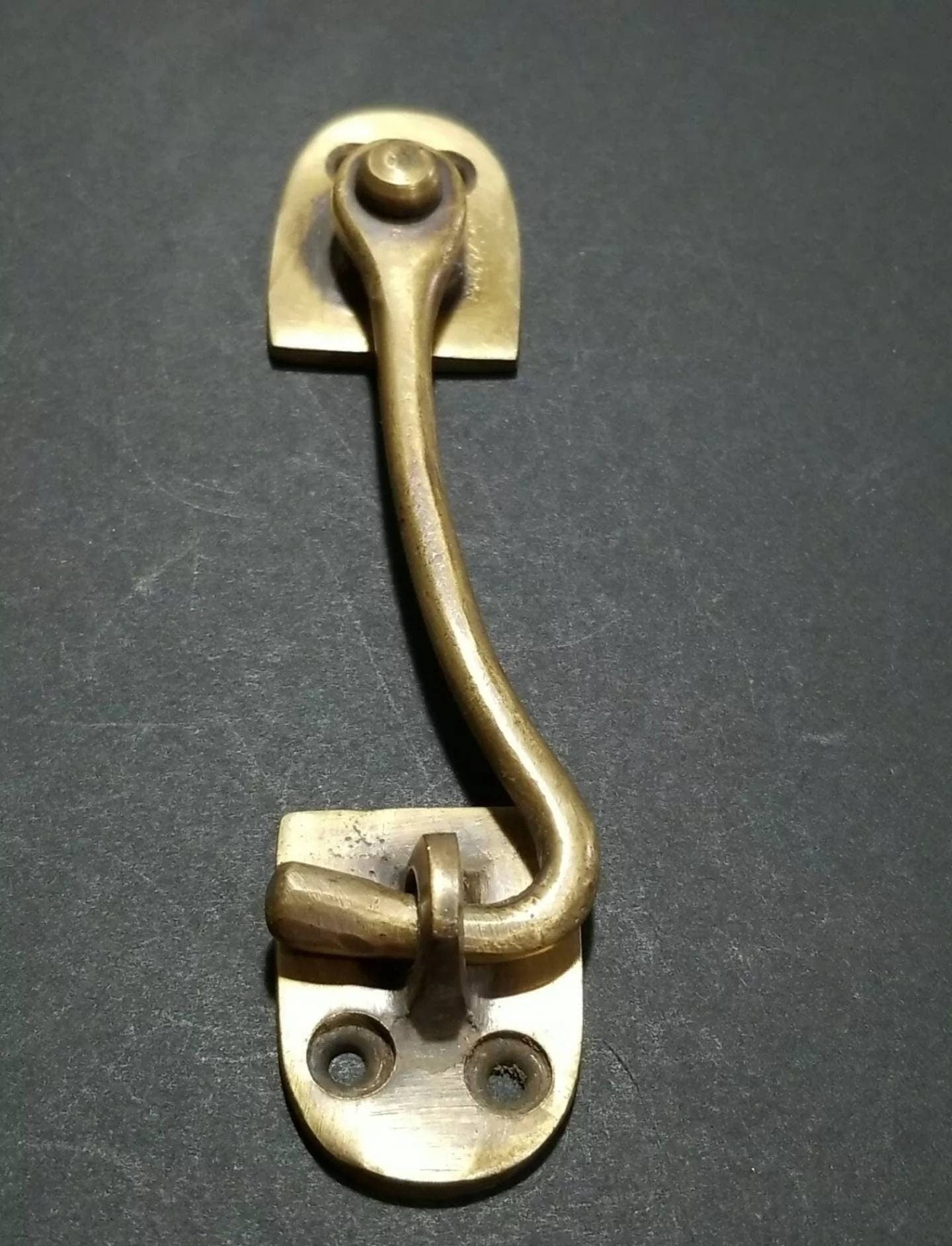 Solid Brass Cabinet, Door, Gate, Shutter, Window, Hook Latch Lock, Toggle hook 4-1/2"w. #X25