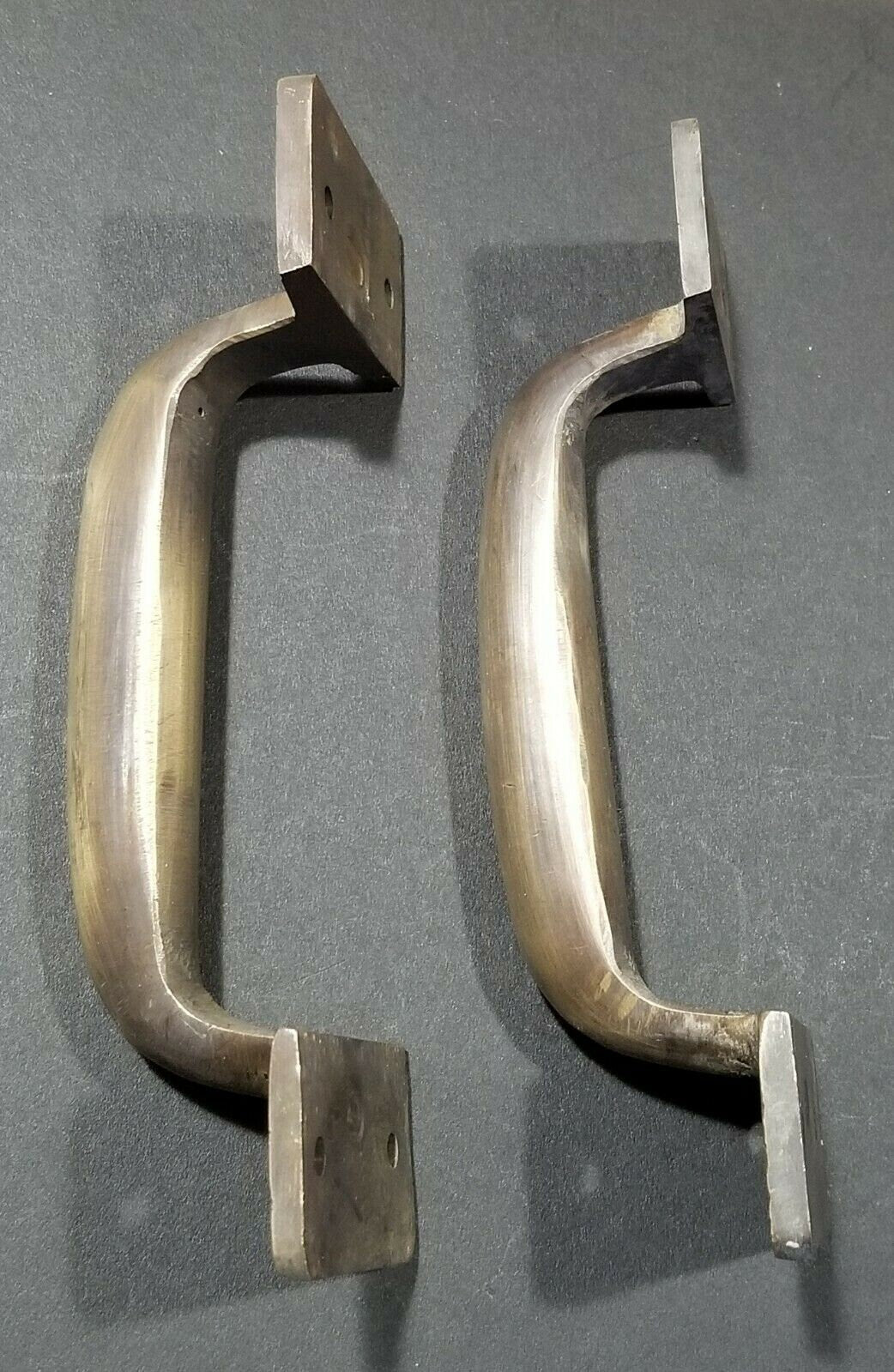 2 x Solid Brass Strong File Drawer Trunk Chest Handles 5-1/4"w(4-1/4"ctr)#P20.Unlaquered.