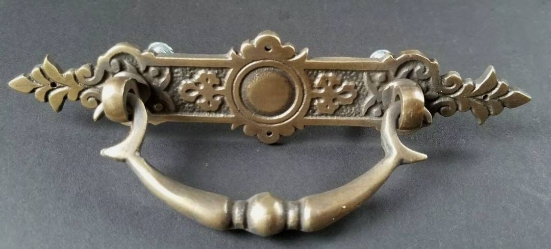 1 x East Lake Victorian Antique-Style Solid Brass Handles Pulls Hardware 5-1/4"W.Unlaquered. #H44