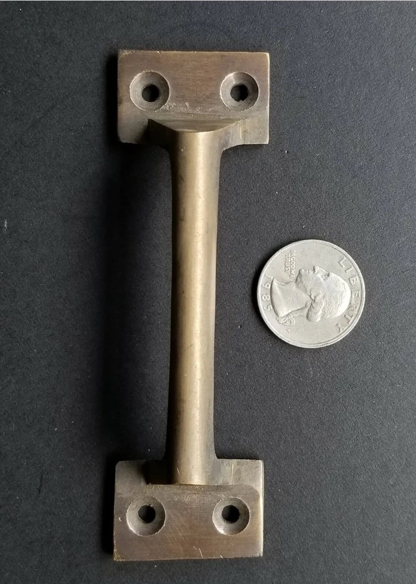 2 Antique Style Solid Brass Drawer File Cabinet Trunk Chest Handles 4-3/8"w.Unlaquered. #P13