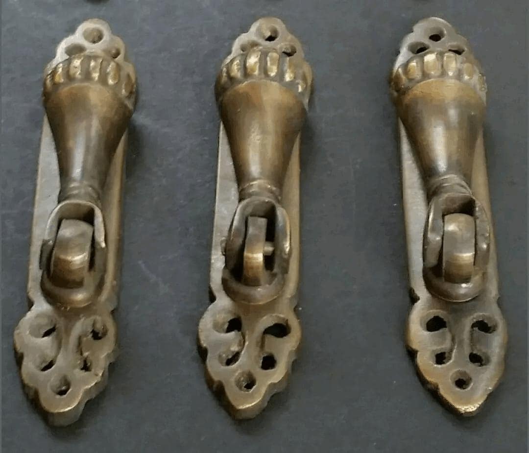 Antique Vintage Style Victorian Vertical Mount Ornate Drop Pulls Handles Solid Brass 2-7/8" long #H6