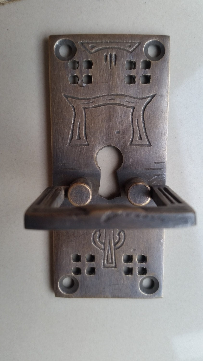 4 Arts and Crafts / Mission Handles Vertical 3" long Frank Lloyd Wright Style Hardware, Handles, Pulls.Unlaquered. #H28