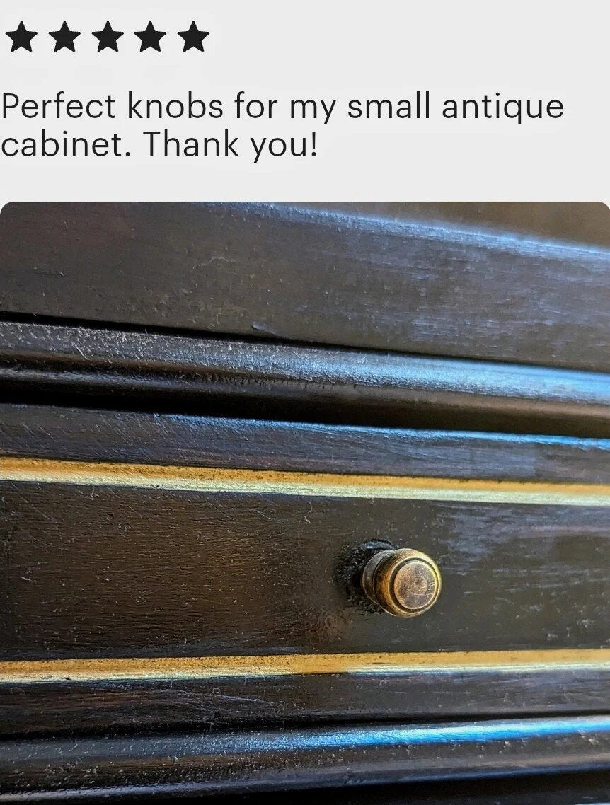 1x Solid Brass SMALL Stacking Barrister Bookcase 7/16"dia Knobs drawer Pulls #KK (Copy)