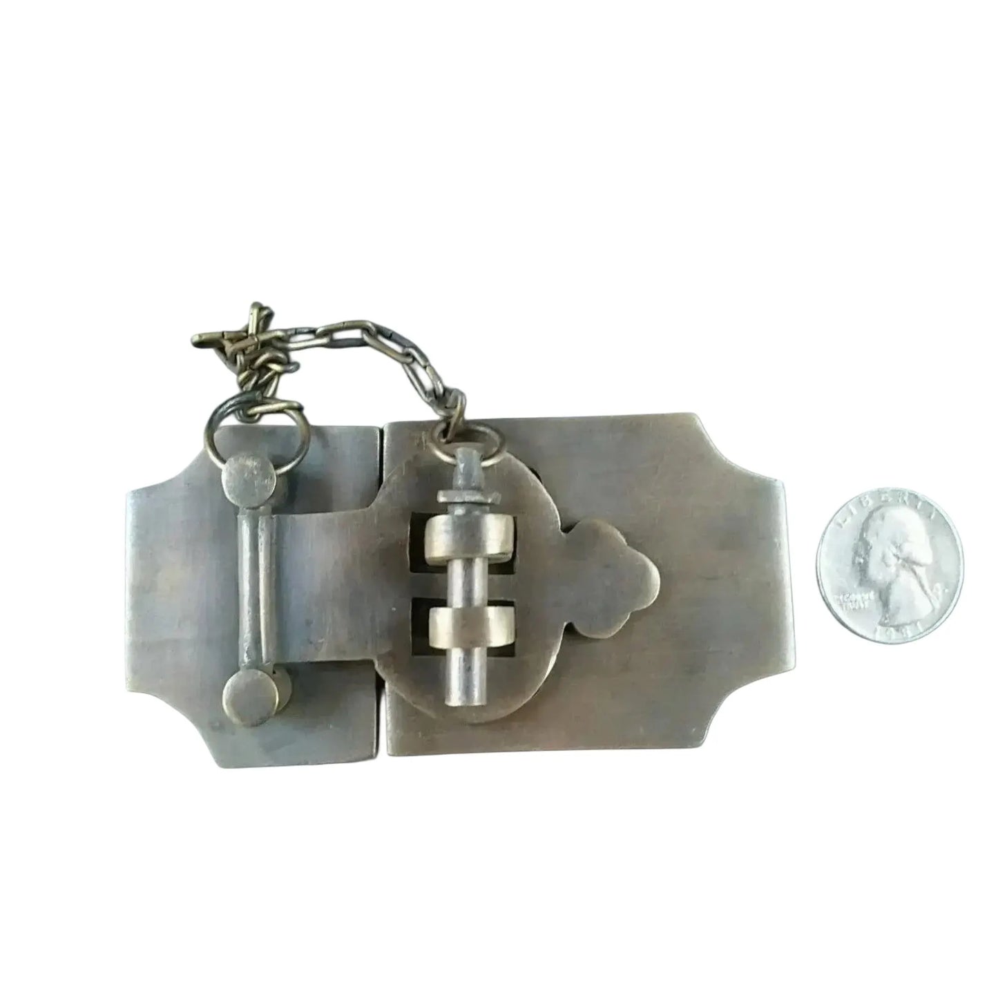 Vintage Style Cabin Cabinet Door Latch Hook Solid Brass Hasp Lock Gate 4" #X2