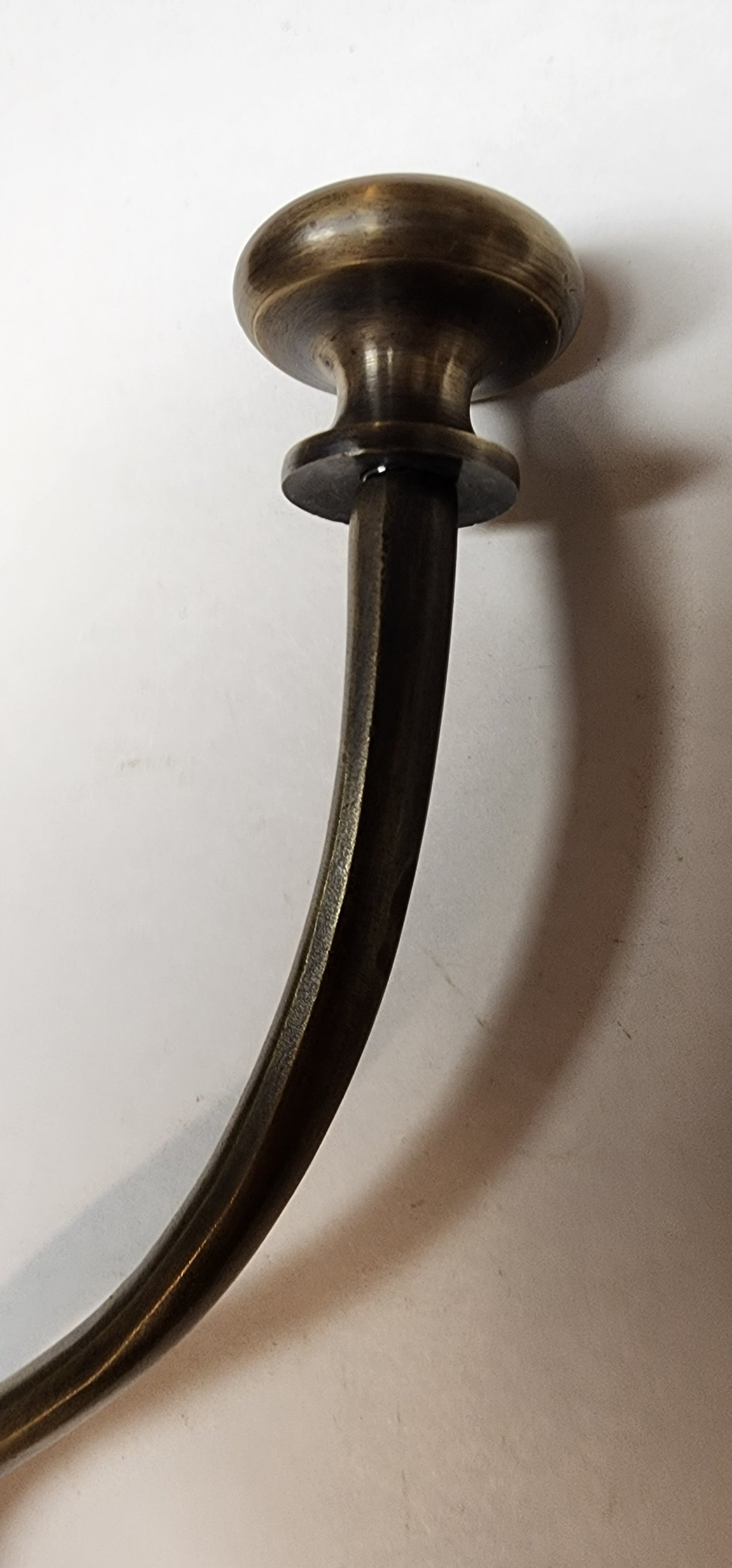 1 Large Antique Style Solid Brass Wall Mount double Hook Coat / Hat Rack #Q10
