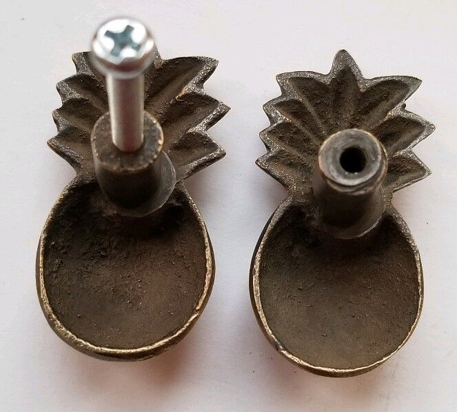 4 pieces Solid Brass Tropical PINEAPPLE Cabinet Drawer Handle Knob Pulls #K17
