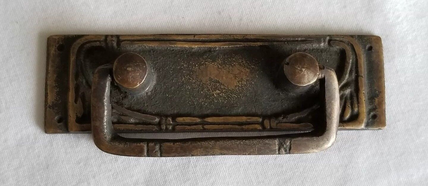 2 Vtg Antique Style French Ornate Brass Drawer Handles Pulls 3-1/4"wide #H42