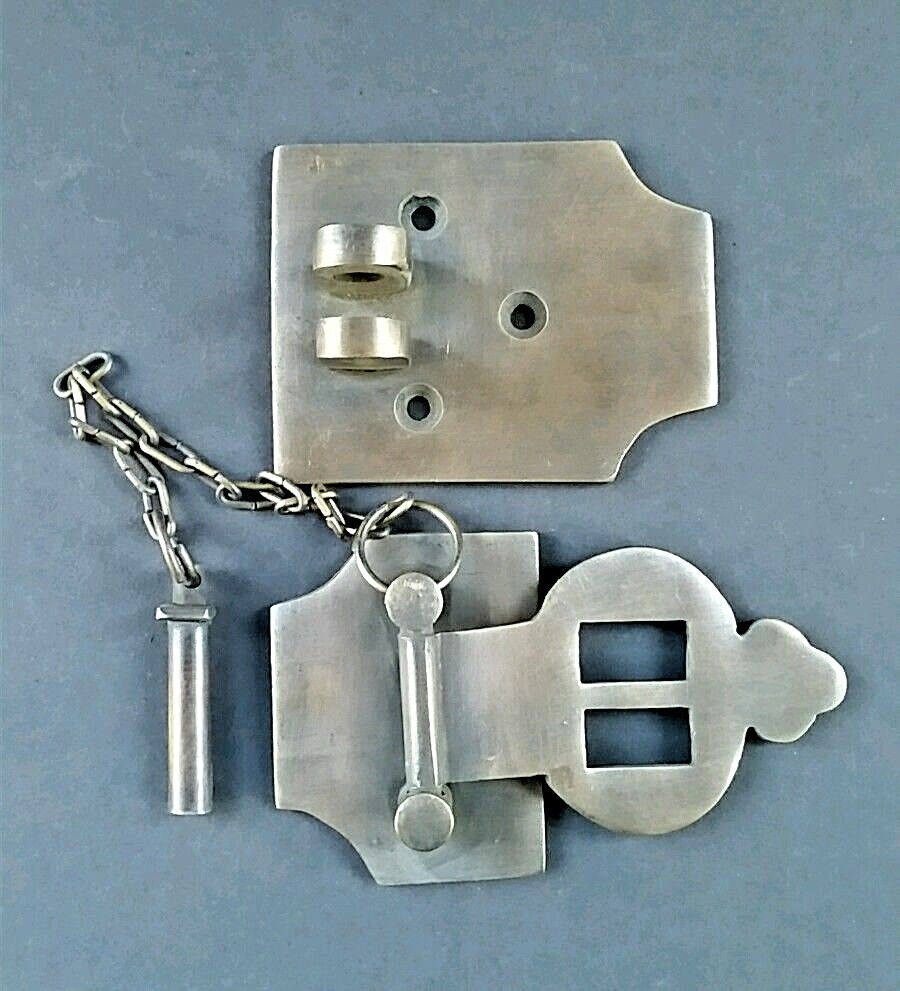 Vintage Style Cabin Cabinet Door Latch Hook Solid Brass Hasp Lock Gate 4" #X2