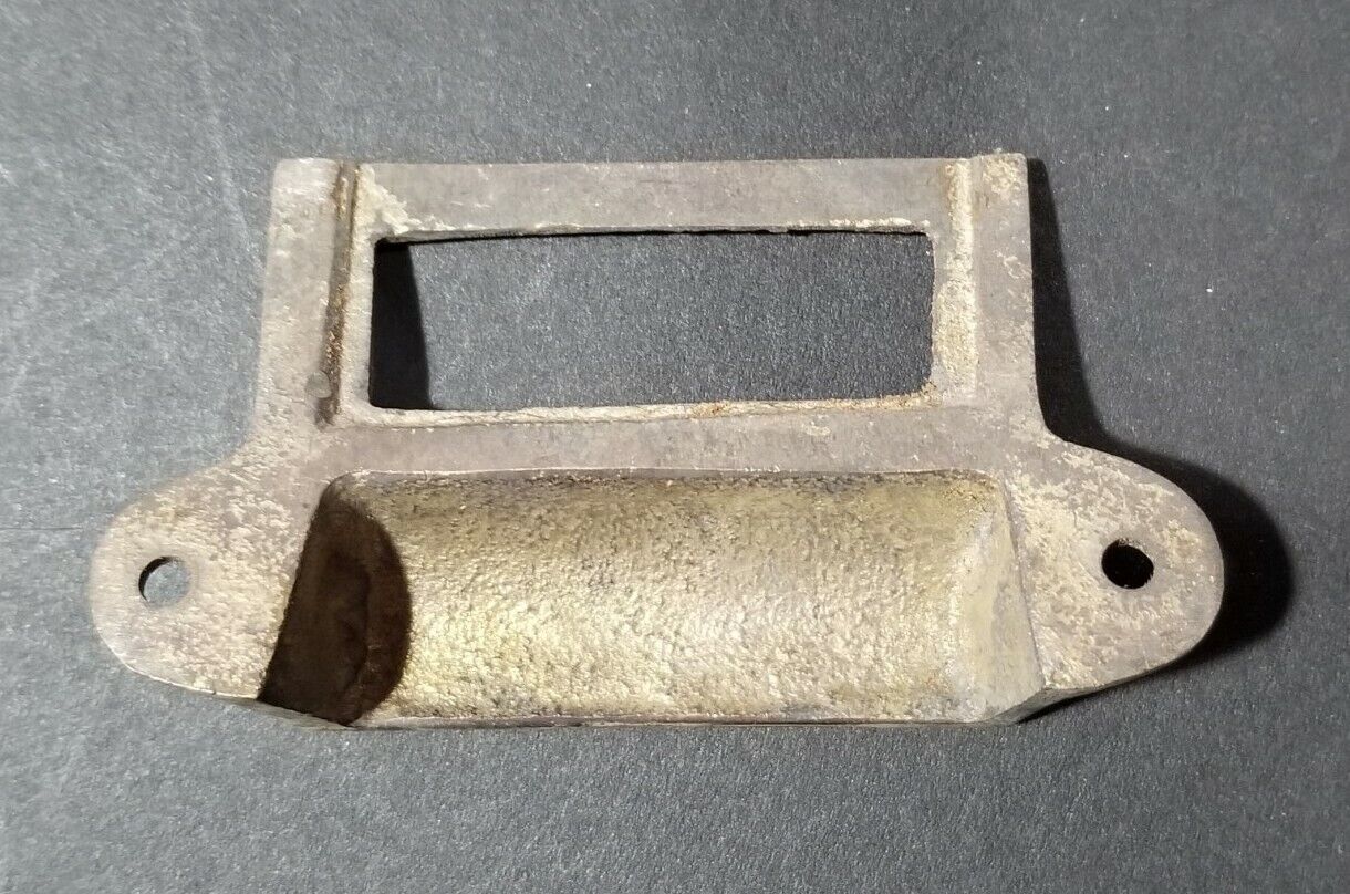 4 Antique Style Card File Cabinet Handle, File Label Holders with Cup Pull #A17