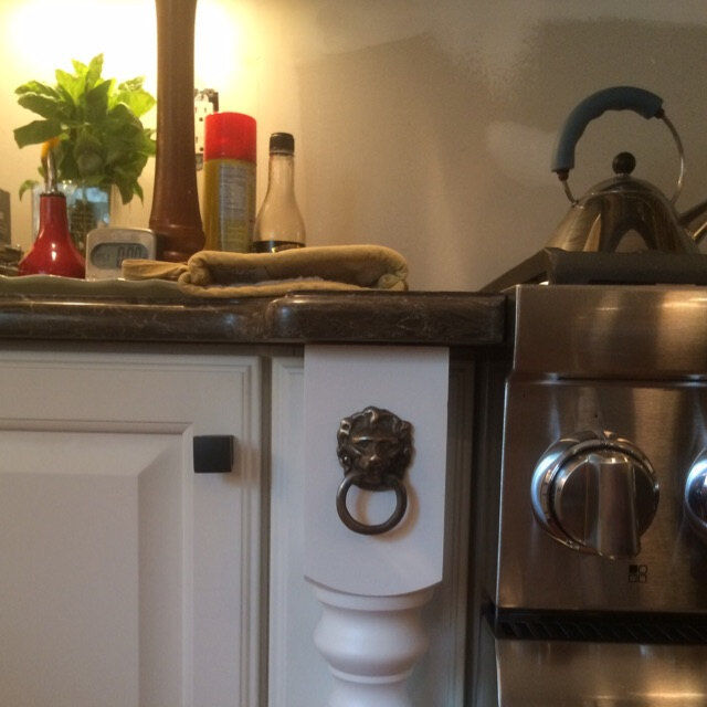 2 Ant. Style Brass Lion Head Ring Pulls Handles Door Knockers 3"tall #H12