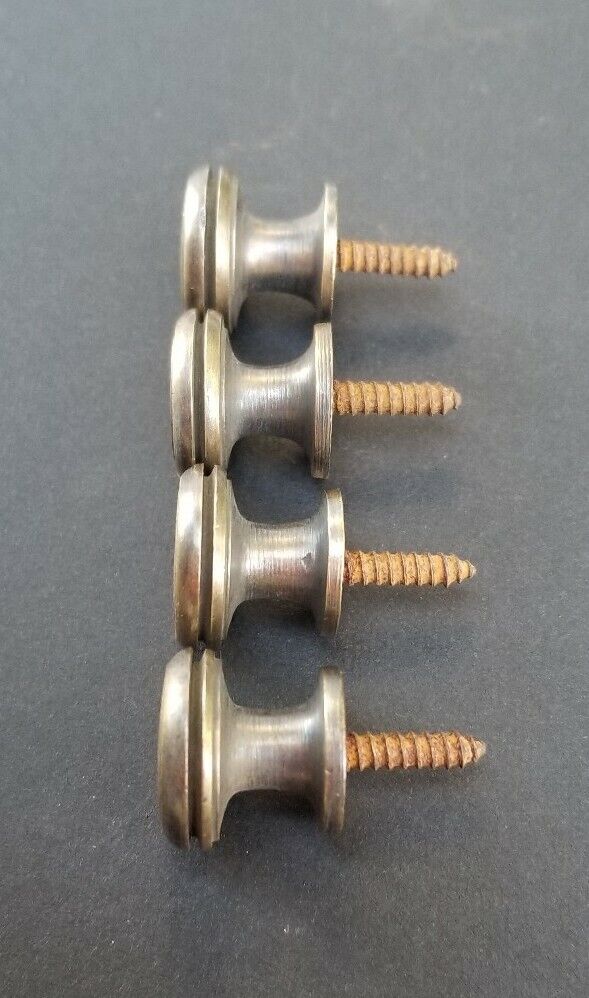 4 Solid Brass Stacking Barrister Bookcase 5/8"dia Knobs drawer Pulls #K26