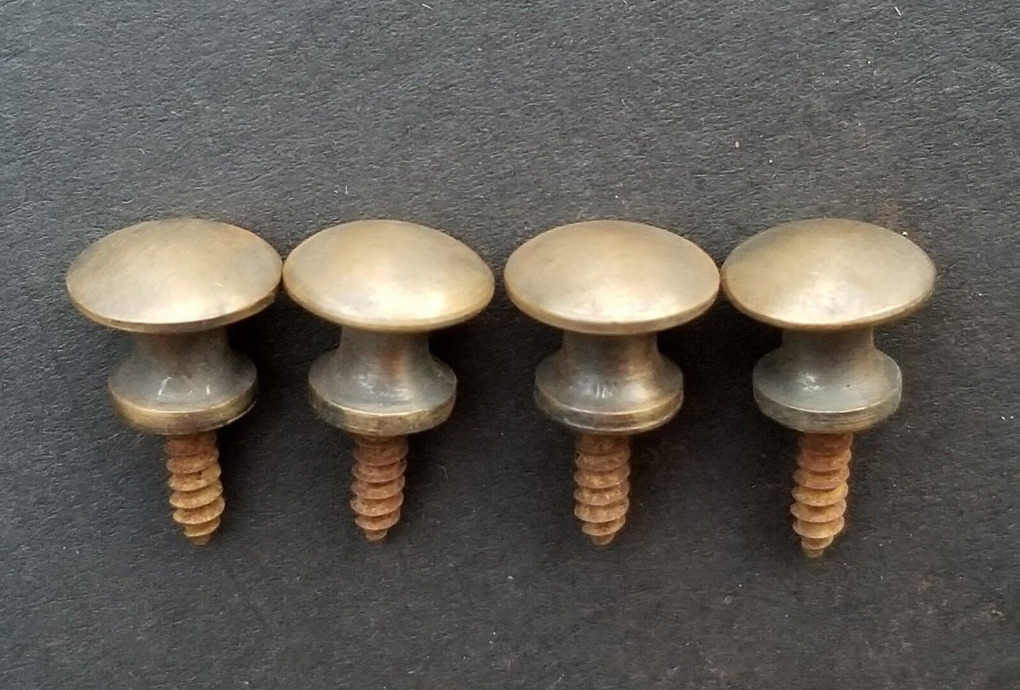 4 Solid Brass VERY SMALL Stacking Barrister Bookcase 7/16" Knobs drawer Pulls #K