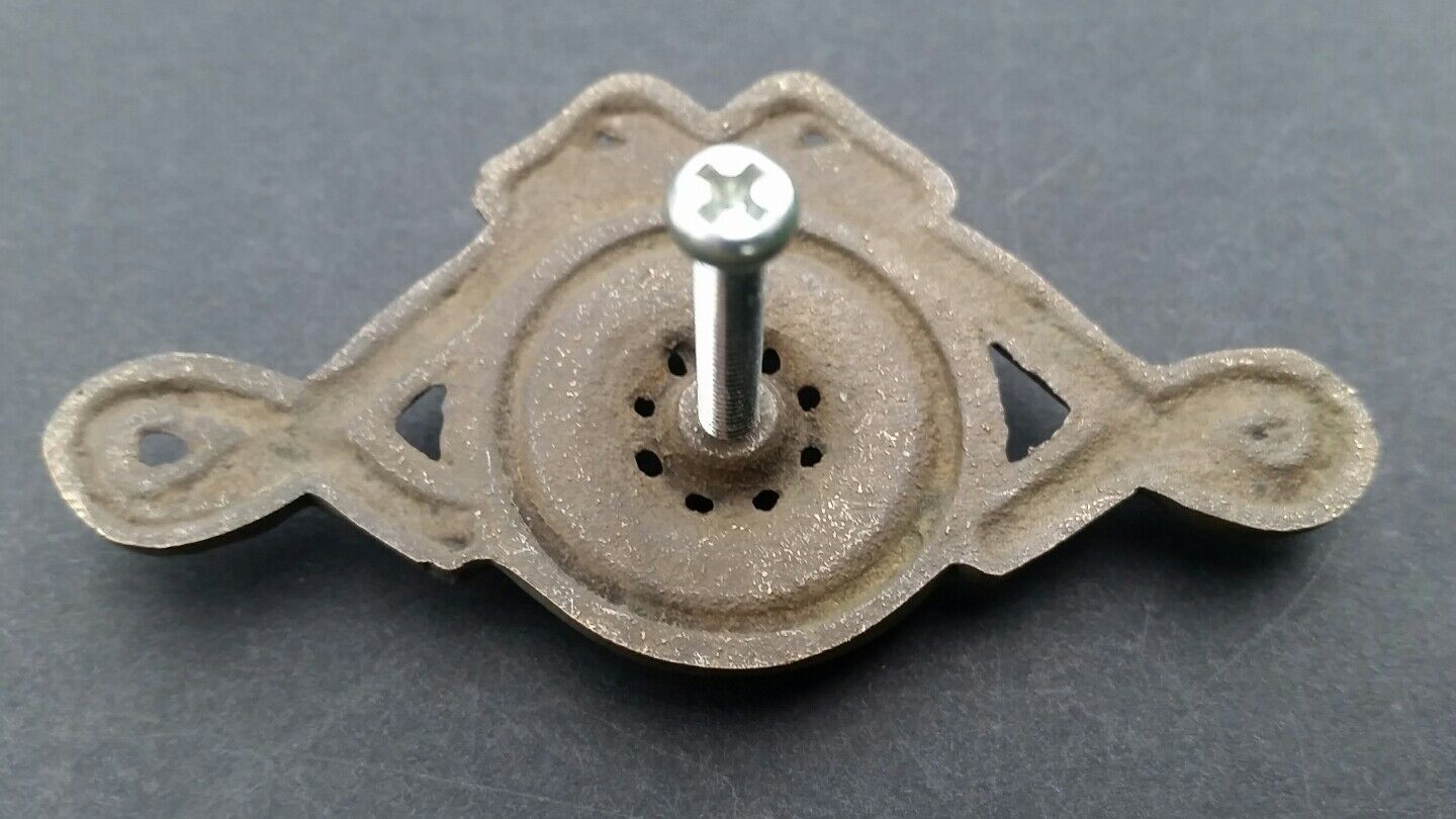 4 Antique Brass Vintage Ornate Ribbon and Bow Brass Handles Pulls 3 5/16" #H22