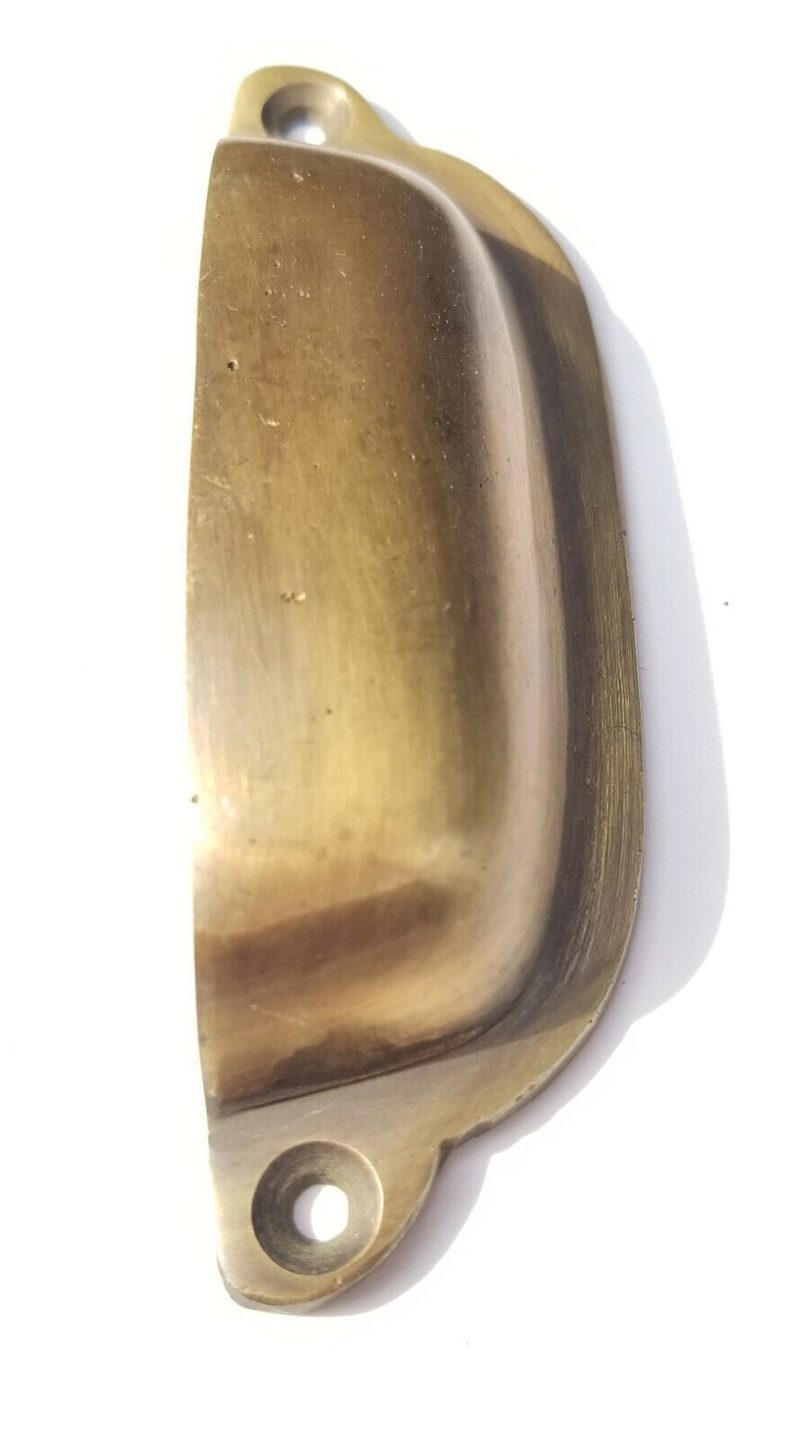 Antique Vintage Style Brass File Cabinet, Bin Pull Cup Handle 3-3/8" ctr #A19