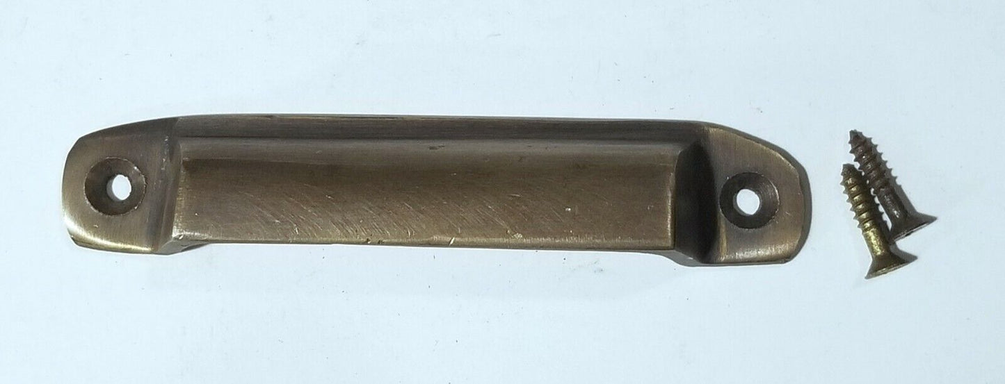 2 Antique Style Solid Brass Apothecary Cup Drawer Pulls Handles 3-1/2" ctr #A16