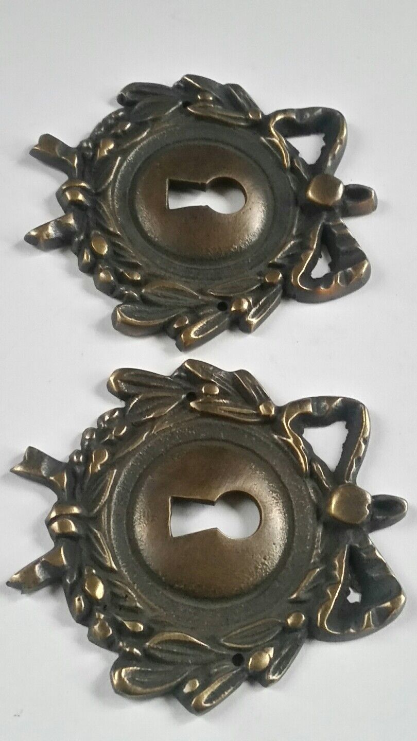 1 x Vintage Antique Style Ornate French Eschutcheons Key Hole Covers 2 3/4" #E12