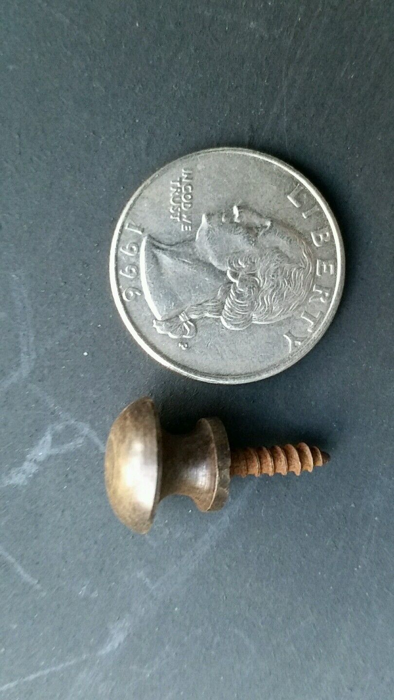 4 Solid Brass VERY SMALL Stacking Barrister Bookcase 7/16" Knobs drawer Pulls #K