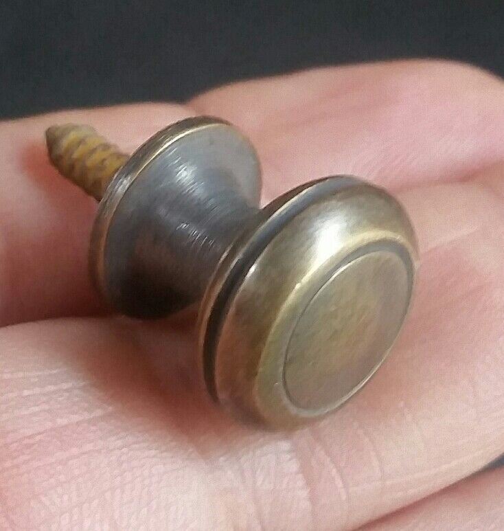6 Solid Brass SMALL Stacking Barrister Bookcase 1/2"dia Knobs drawer Pulls #K18