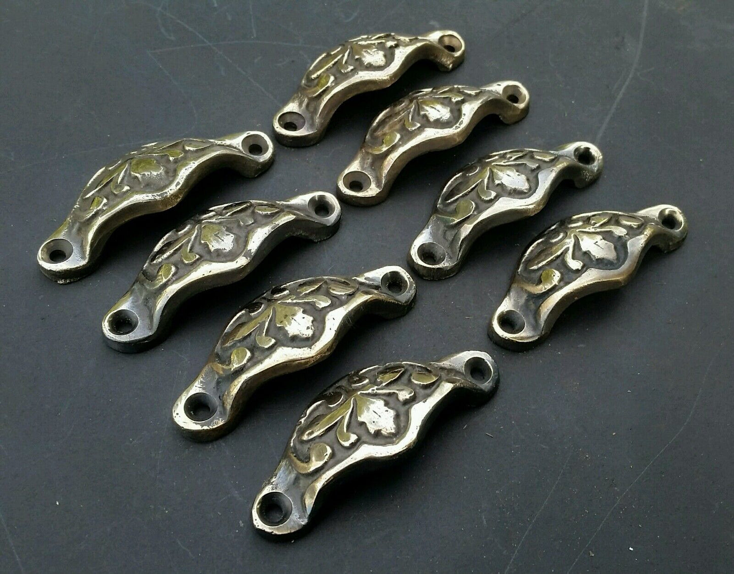 2 Antique Vict. Style Apothecary Drawer Bin Pull Handles "POLISHED" 2-3/8"c. #A3