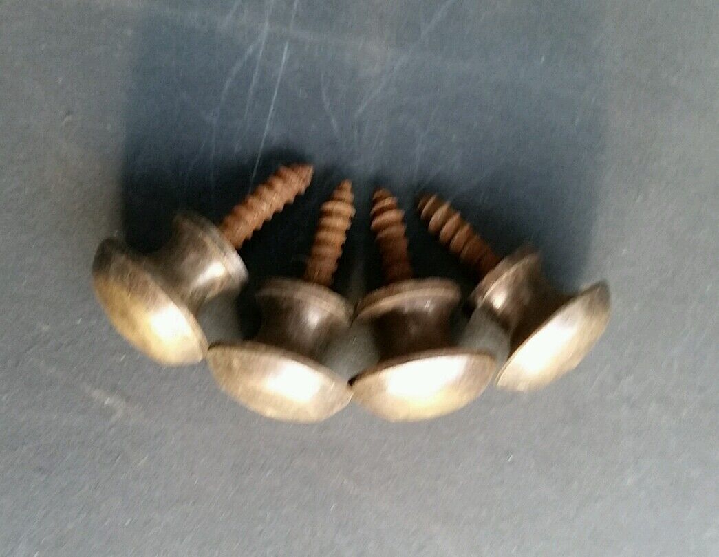 4 Solid Brass VERY SMALL Stacking Barrister Bookcase 7/16" Knobs drawer Pulls #K
