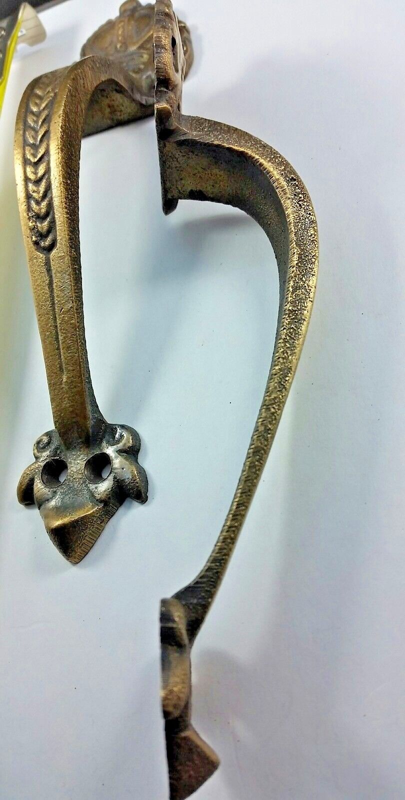 4 x #P10 Solid Brass large Crown Handles 6-3/4" Pulls Door Cabinet Ant. Style