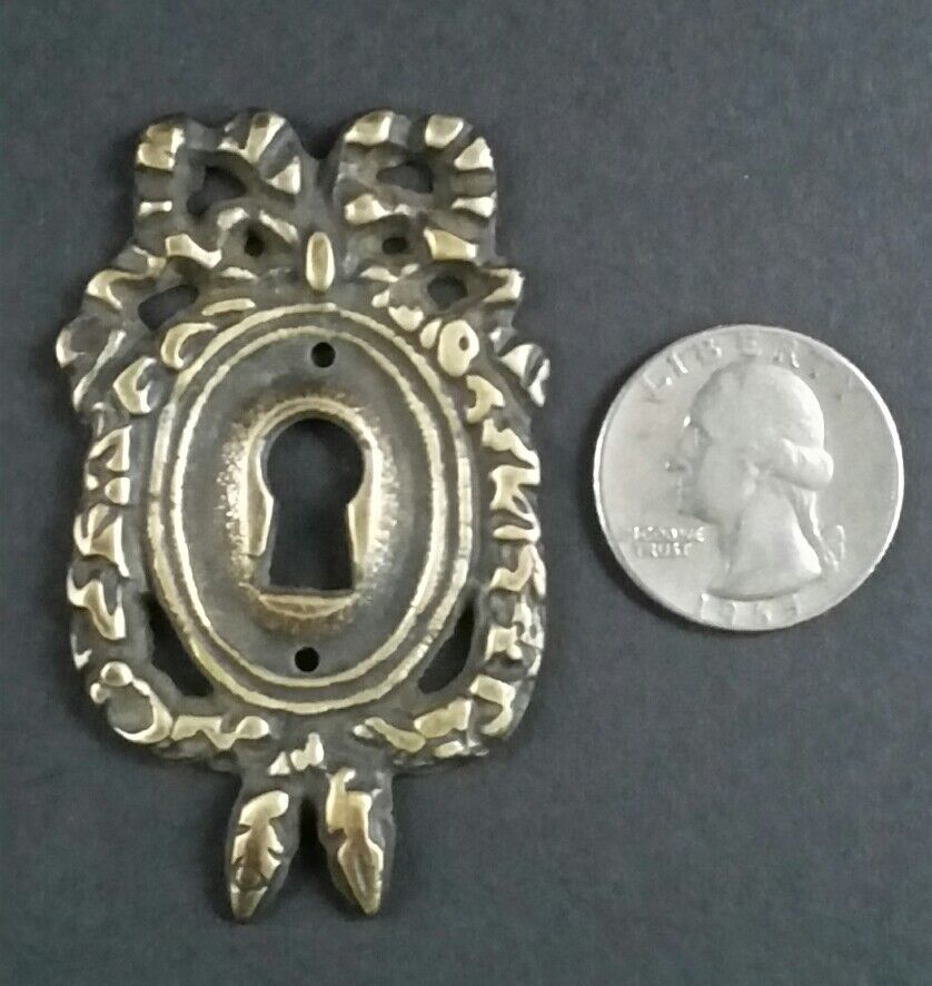 2 Vintage Antique Style Ornate French Eschutcheons Key Hole Covers 2 1/2" #E13