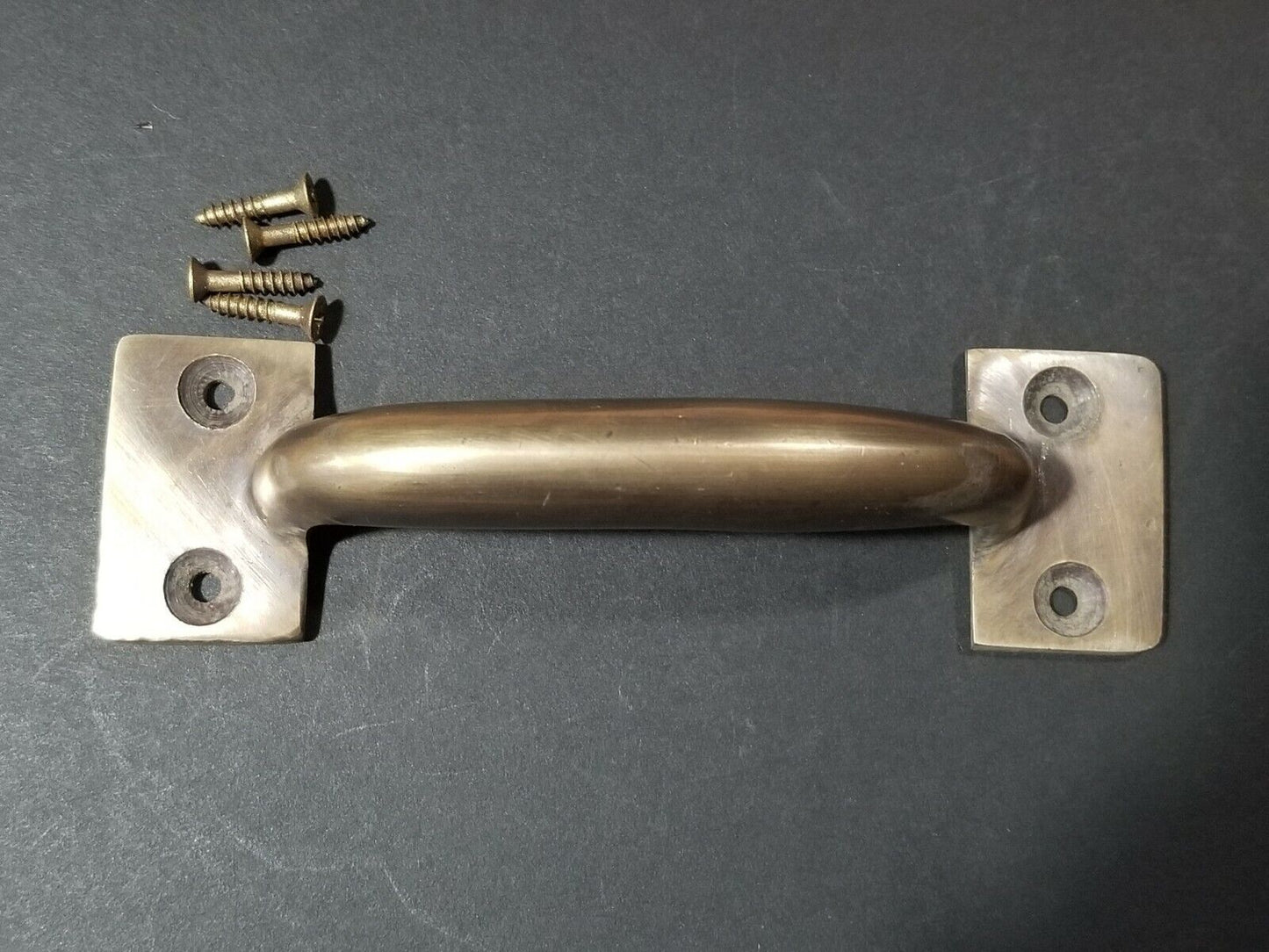 2 x Solid Brass Strong File Drawer Trunk Chest Handles 5-1/4"w (4-1/4"ctr)#P20