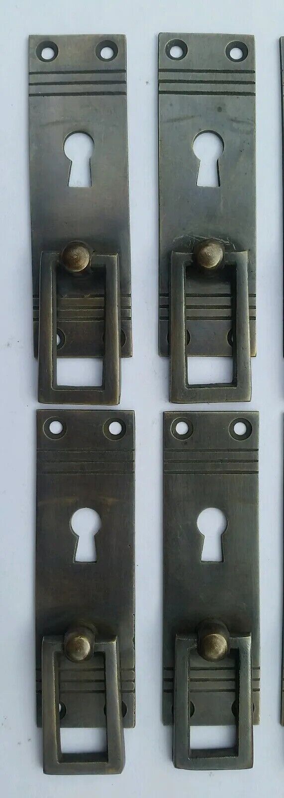4 x Arts and Crafts Mission Brass Handle Pull antique style 3 7/8" #H31