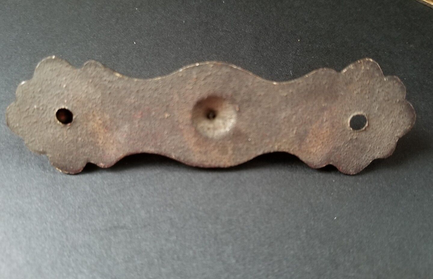 4 Ornate teardrop pendant Brass Handles drawer pulls scalloped back 3 3/4" #H41