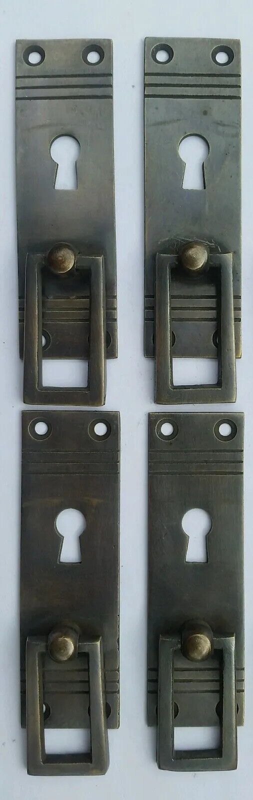 4 x Arts and Crafts Mission Brass Handle Pull antique style 3 7/8" #H31