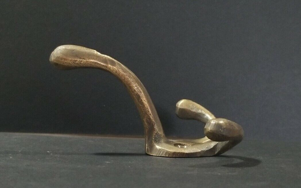 4 Strong Antique Style Solid Brass Triple Coat Hat Towel Hooks 3-1/4" x 3" #C2