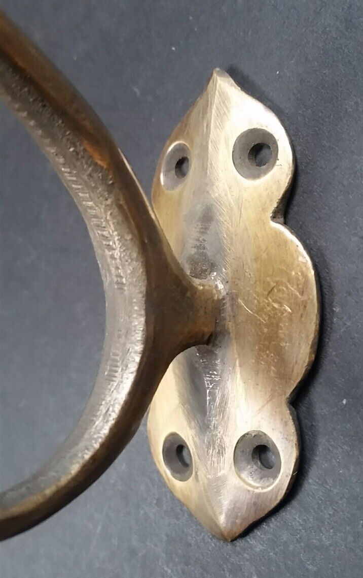 1 x Lg Solid Brass Vintage Antique Style Ornate Double Coat Hat Hooks 6" #C11